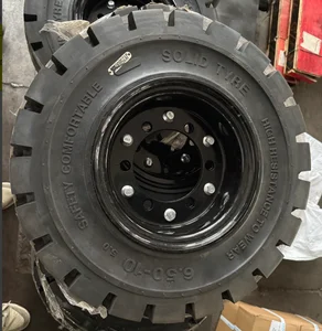 Prebo HC 3 Ton A30/A35/A38 Forklift Rear Wheel 650-10 Solid Tire Steel Ring Set New