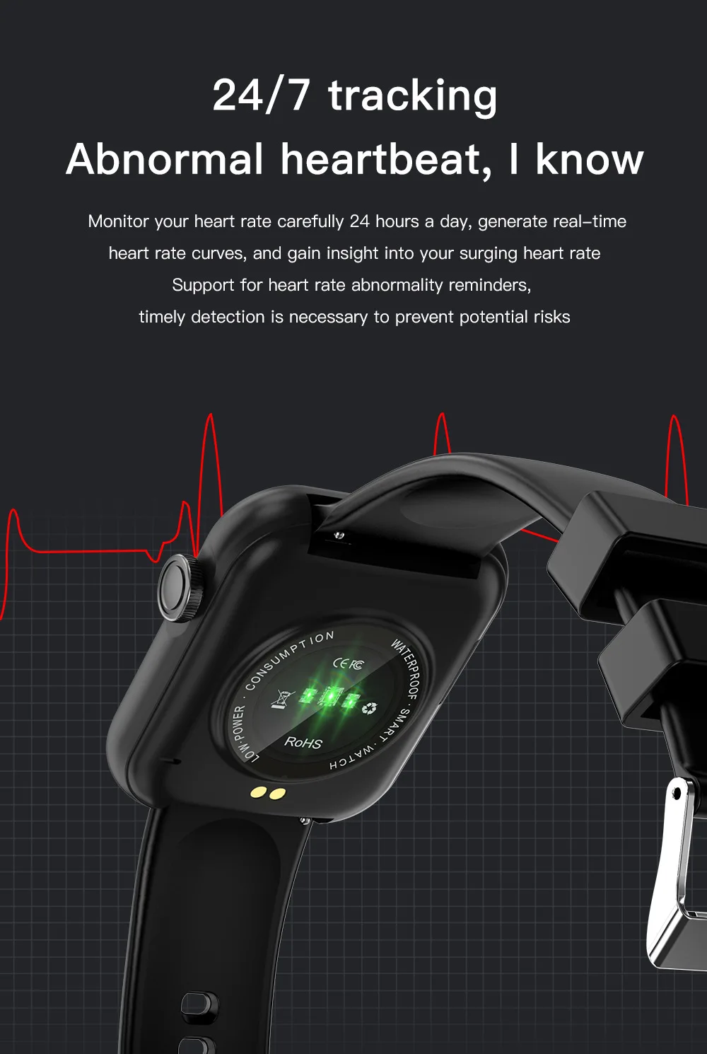 product new smart bracelet ips for bluetooth call message reminder blood oxygen heart rate monitoring silicone for ios-8
