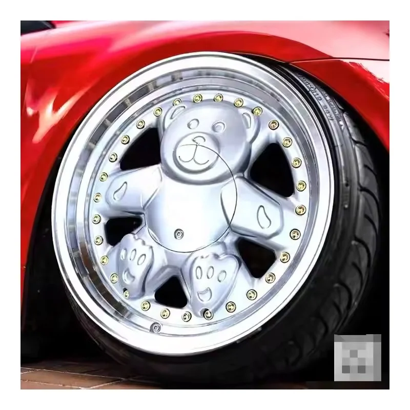 Wholesale 15X8j ET 25 4x100/114.3 Modified Silver Little Bear Passenger Car Wheels for Mini Car Mags 5X100/114.3