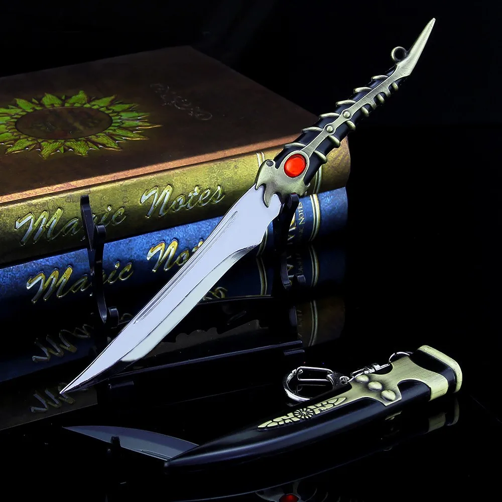 Game of Thrones Full Metal Weapon Model Viserys Targaryen Dragonbone Dagger Keychain 18cm Alloy Craft Unsharpened Safe Toy Sword