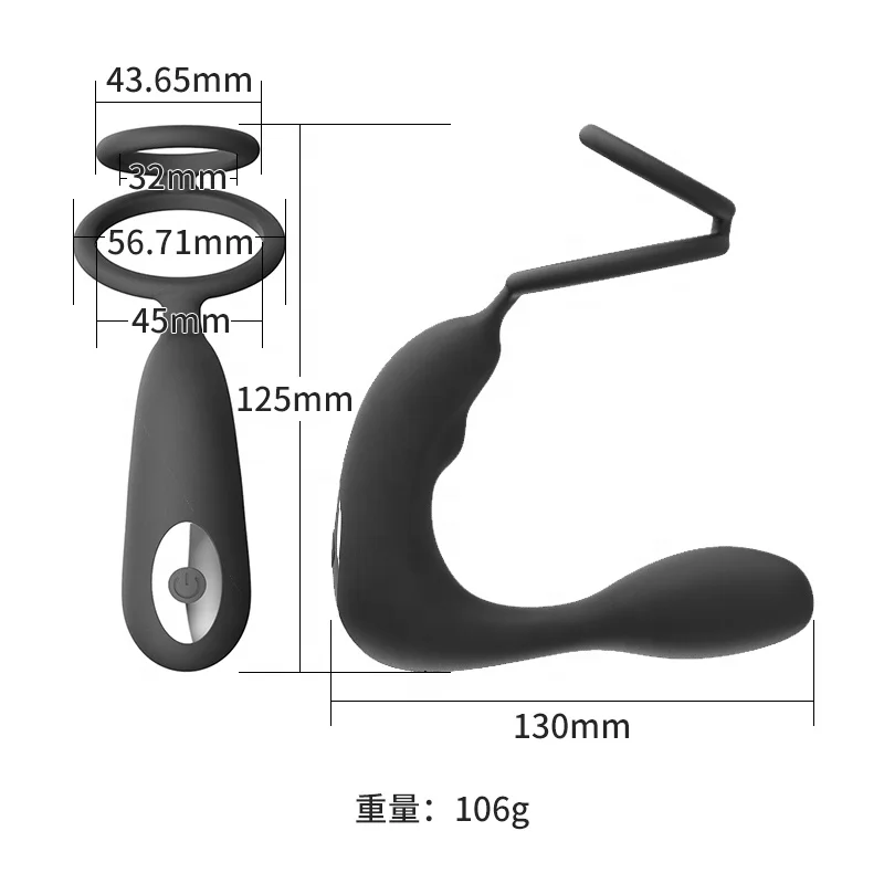 Fernbedienbarer Prostata-Massager Vibrator mit Penisring & Hodenring, 12  Geschwindigkeiten Analsex-Spielzeug Vibrierender Butt Plug fr Mnner