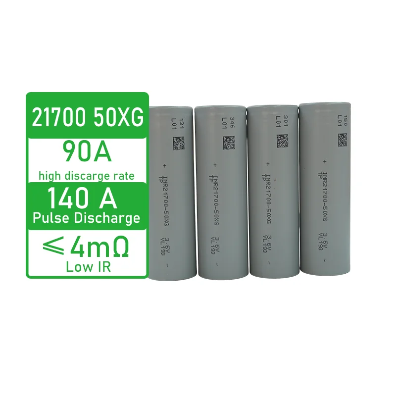 Литиево-ионный аккумулятор INR21700 50XG, 3,7 В, 5000 мА·ч, 90 А, высокой мощности, цилиндрический элемент 21700 для дронов / электроинструментов