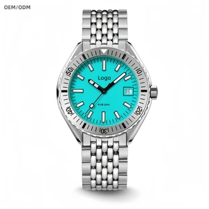 Customizable logo Watches ODM 200M Diver NH35A Automatic Mechanical Wristwatch Luxury Blue Dial Stainless Steel Watches for Men