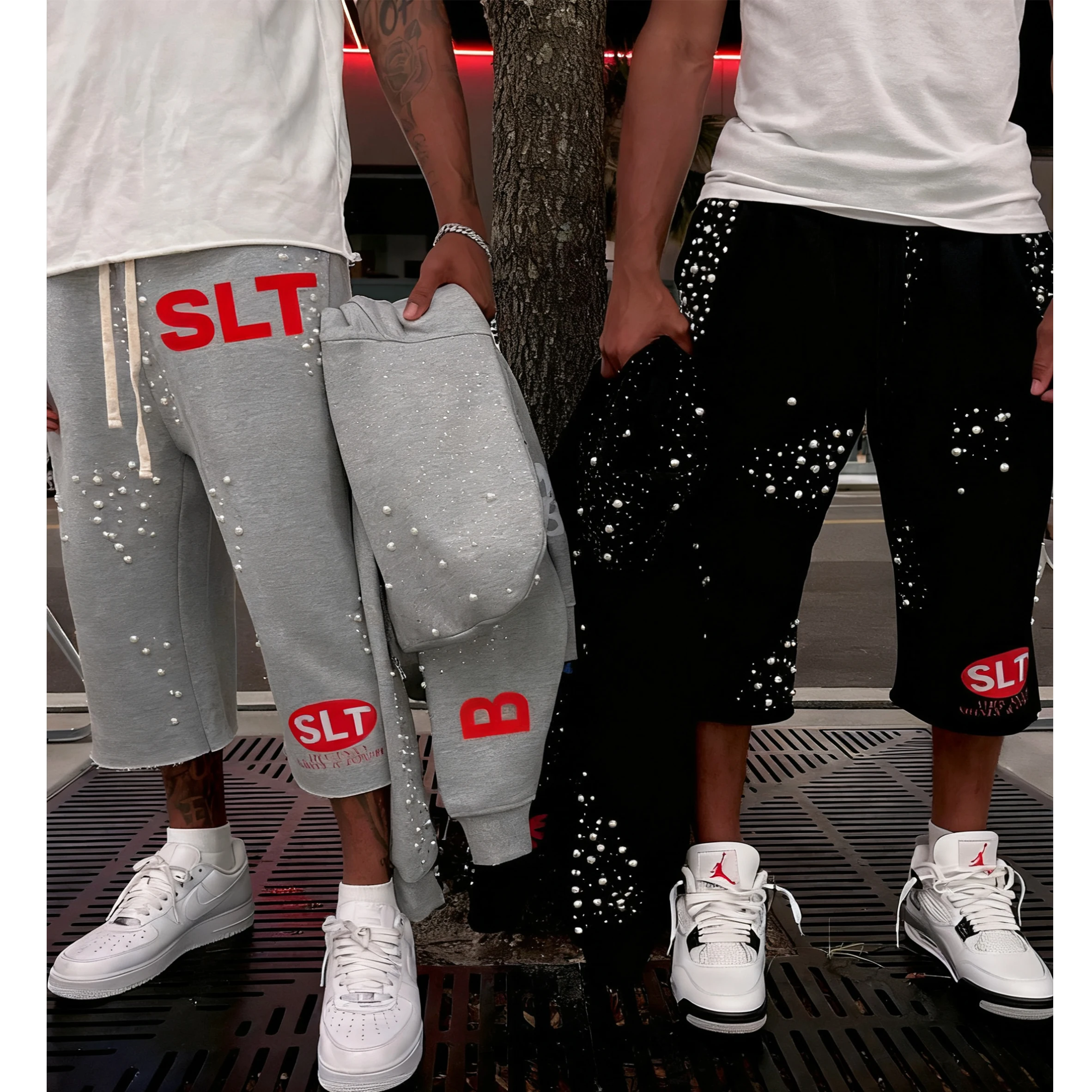 Custom Design Rhinestone Luxury Men Long Sleeve Full Zip up Two Piece Tracksuit New Fashion Jogging Sweatpants and Hoodie Set gallery 3