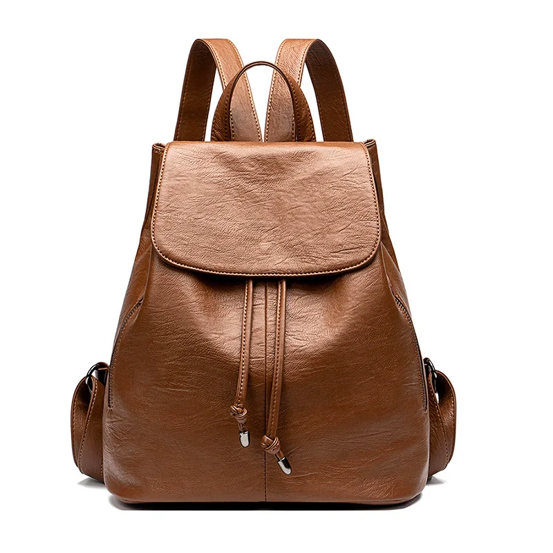 Secure and Stylish: Anti-Theft Leather Backpack for Women - Main Image