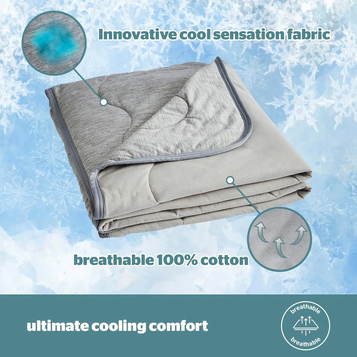 Throw Custom Size Summer Q-Max 0.4 Cooling Double-Sided Cool Soft Cool Blanket Breathable  Cooling Lightweight Comfortable