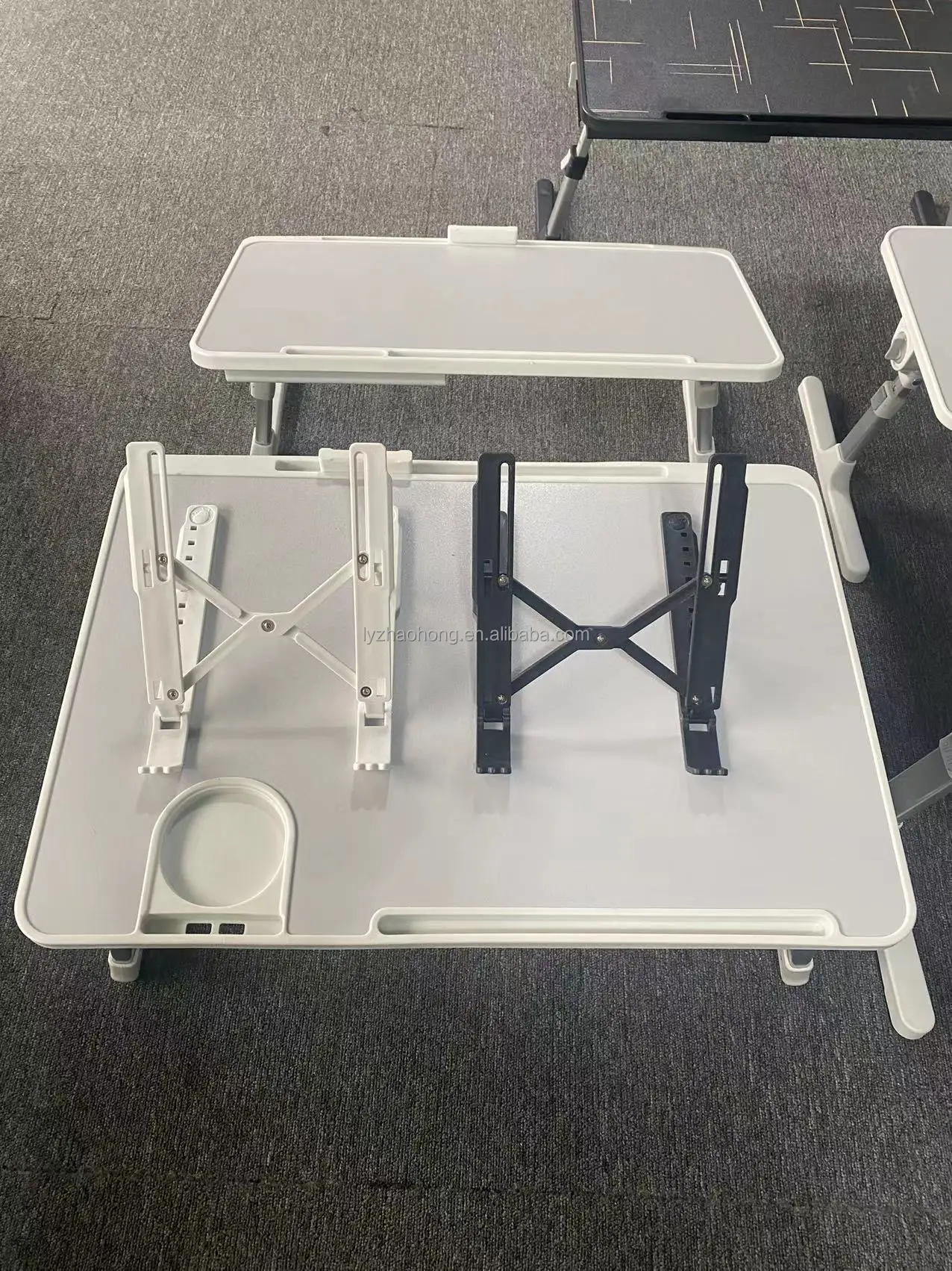 60X40CM Aluminum Alloy Folding Computer Desk Stand Bed Folding Computer Desk Adjustable Height Folding Computer Desk
