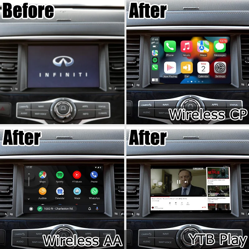 Android Auto Interface Box Lsailt Android / CarPlay Android Auto Interface Box for Infiniti QX80 ...