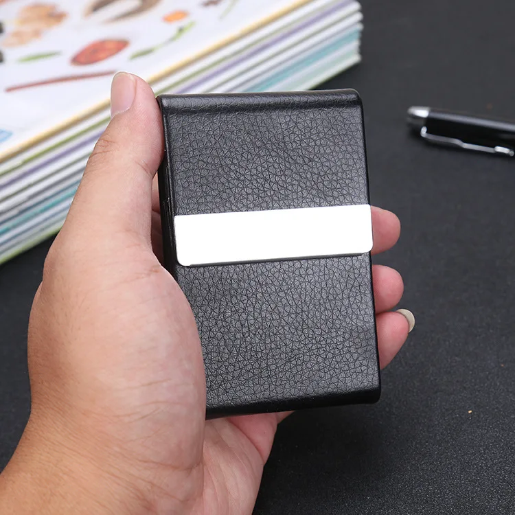 Custom Logo PU Leather Slim Wallet Multi-Purpose Card Holders Business  Credit Cards Men's Women's Cigarette Box Case Unai No