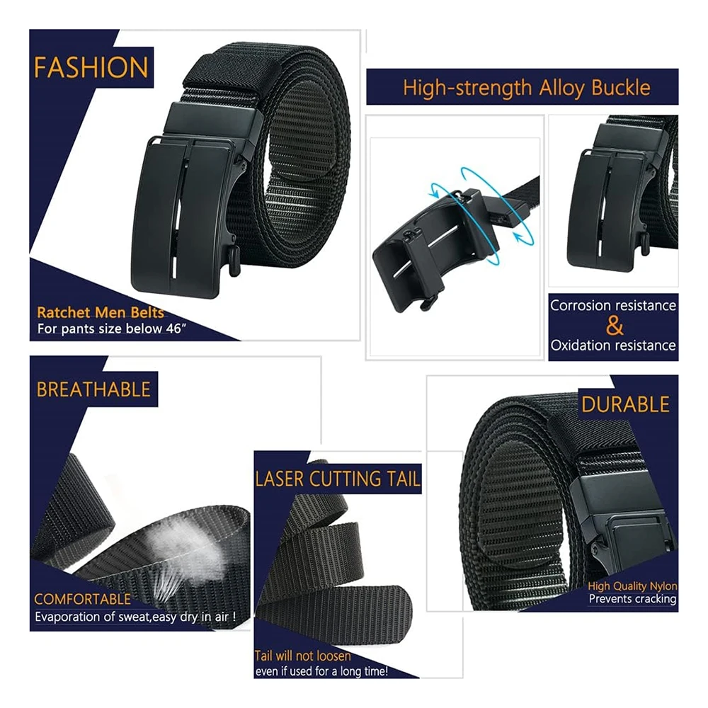 Adjustable Durable Training Sports Training Ratchet Belts Buckle Double-sided Nylon Strap Belts