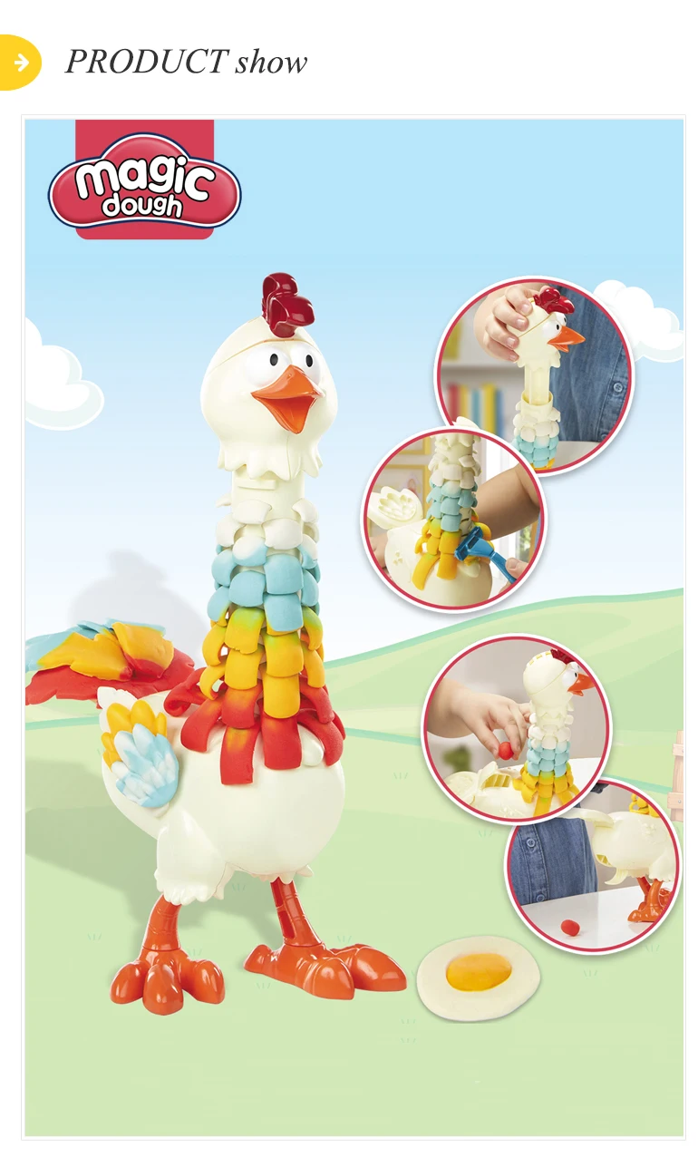 Colour mud chicken play caly set DIY kindergarten magic dough