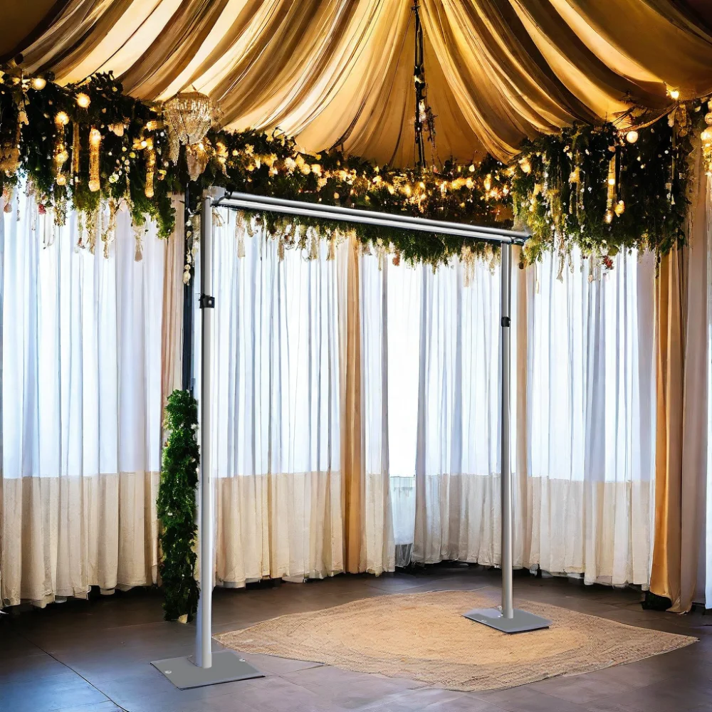 Оптовая продажа, Инновационные регулируемые трубы, драпированные комплекты, двойные вешалки-перекладины для торгового шоу, оборудование для украшения торжества, вечеринки, свадьбы