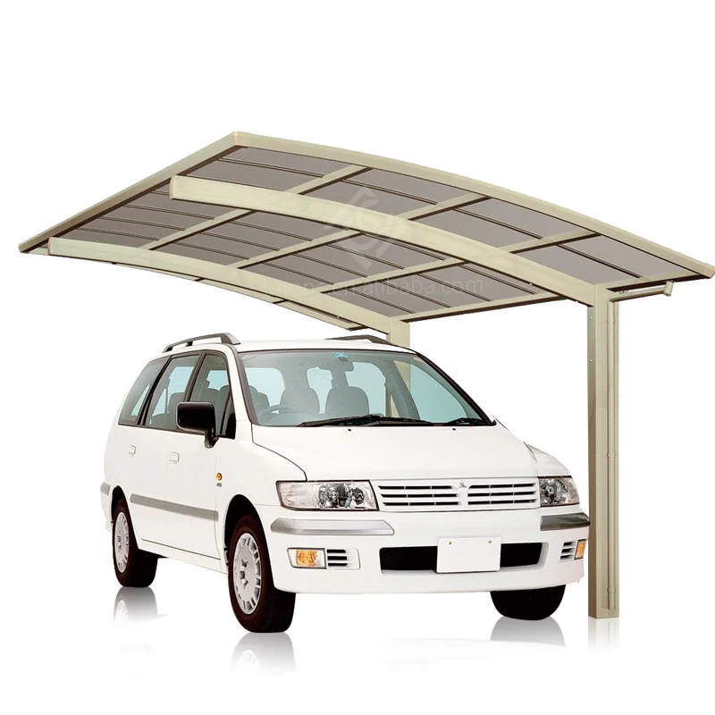 Aluminum Alloy Frame DIY Cantilever Waterproof Carport Kits with Polycarbonate Roof Customizable Size Car Parking Shelter