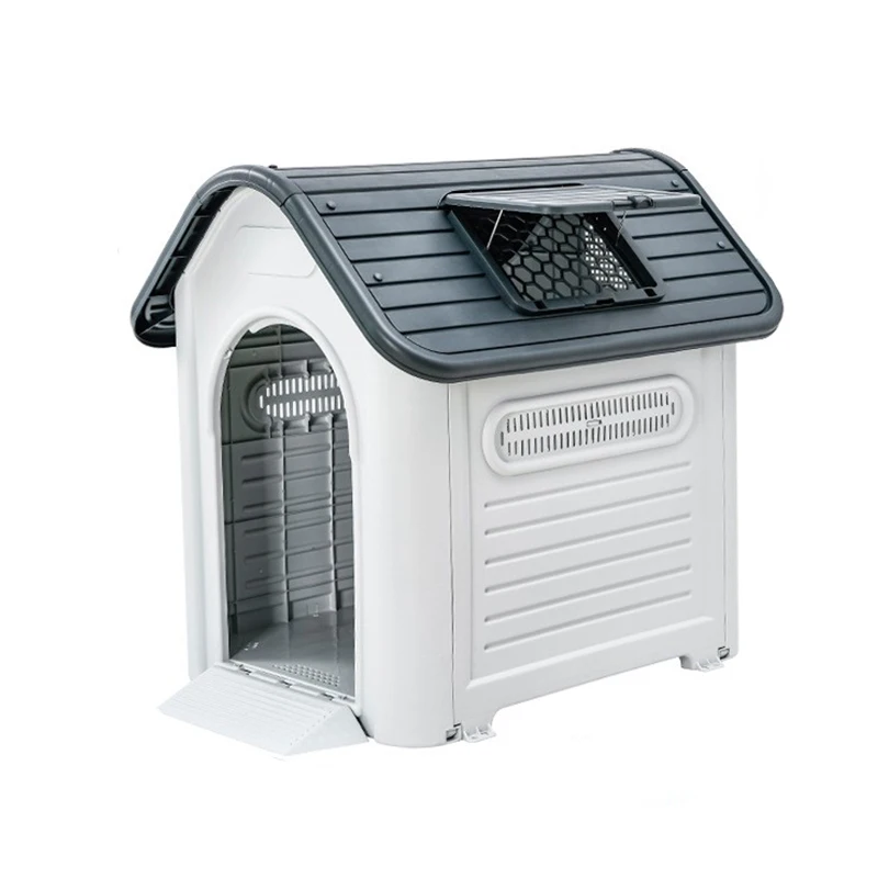 Modern Solid Collapsible Outdoor Durable Luxury Dog House with Sunroof Waterproof PP Material Tree Hole Shape All Seasons