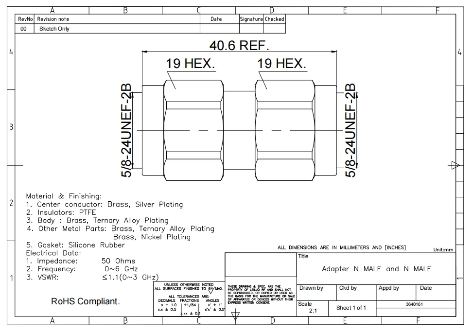 product rf coaxial connector adaptor n male to n male-2