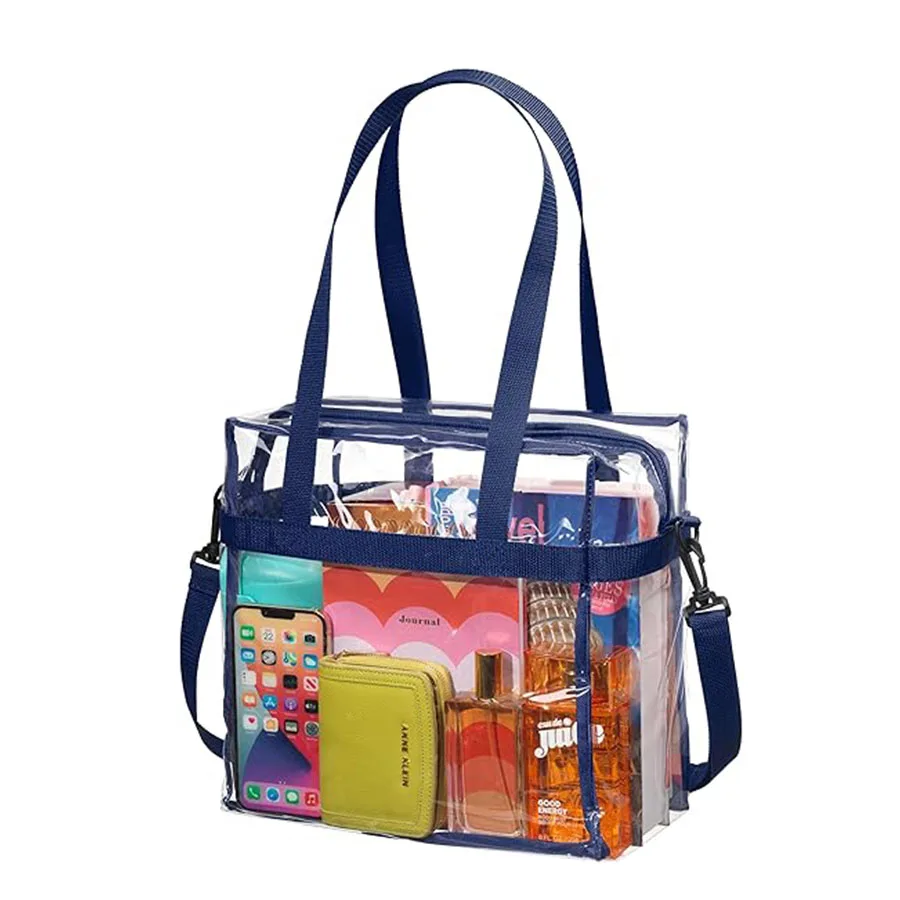 Clear PVC Tote Bag with Zipper - Stadium Approved