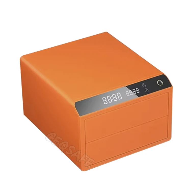 CEQSAFE Digital Fingerprint Smart Safe Box Leather Bluetooth Drawer Safe Jewelry Watch Winder Key Safe Box