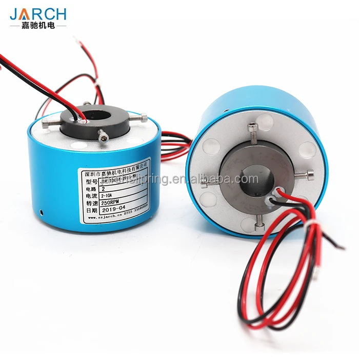 Through Bore Slip Ring 6 sliding contacts fiber optic rotary joint sliprings