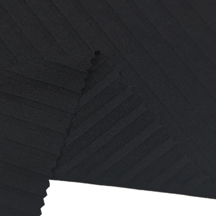 China Supplier Custom Bamboo Spandex Fabric Ribbed Material, Wholesale Solid Bamboo Rib Fabric for Cloth/ manufacture