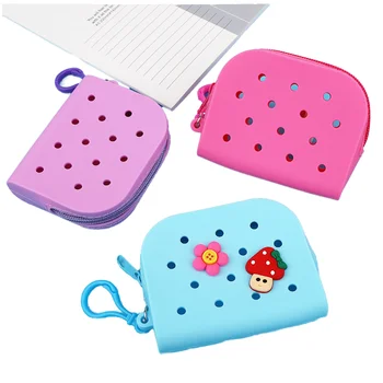 New Products Portable Silicone Cartoon Hole Coin Wallet Student Soft Headphones Bag Silver Holder Bus Card Bank Card Bag