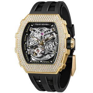 For High-grade Automatic Mechanical Tourbillon Watch Men Water Resistant Rubber Band Analog Dial Display China