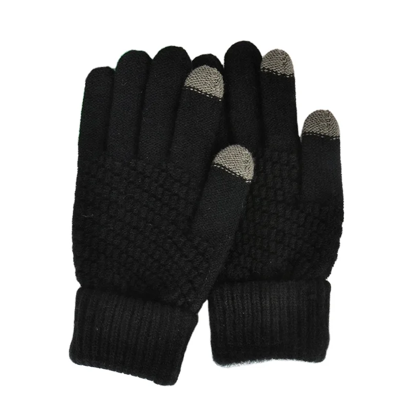 Unisex Women and Man Winter Warm Touch Screen Gloves Stretch Knitted Wool Mitten