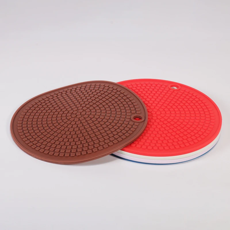 New Design Round Shape Silicone Placemats Heat Insulation Dining Table Mat for Kitchen Household Rubber