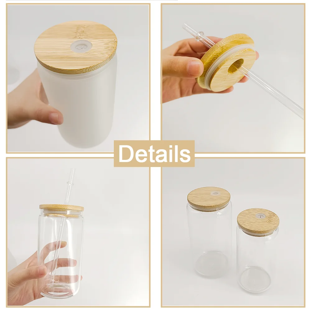 12oz 16oz 25oz Sublimation Thickened Glass Freezer Mugs Heat Transfer Glass  Cola Clear And Matte Cans Beverage Juice Cups With Straws Wooden Lids IN  STOCK From Bestdeals, $3.58