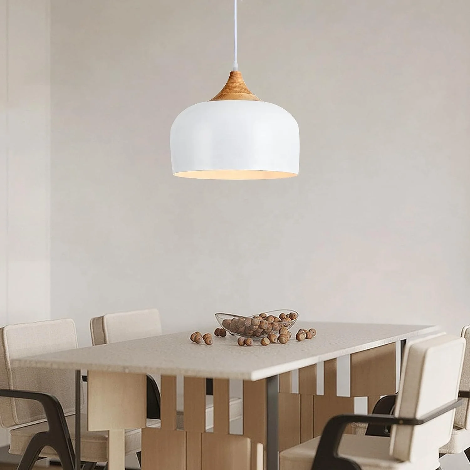 Современные большие белые подвесные светильники деревянный купольный подвесной светильник