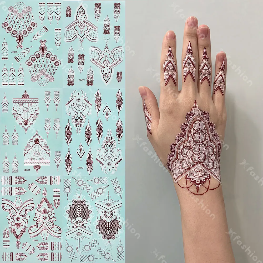Amazon.com : Henna Tattoo Stickers Temporary Tattoos Henna Tattoo Stickers  kit, Black Henna Stickers Waterproof Removable Fake Tattoos for Women Party  Beach, Festivals… : Beauty & Personal Care