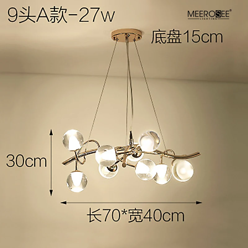 Meerosee Ring Pendant Light Bubble Ball Chandelier Creative Lighting Decorative for Home/Hotel Dining Room Light MD86812