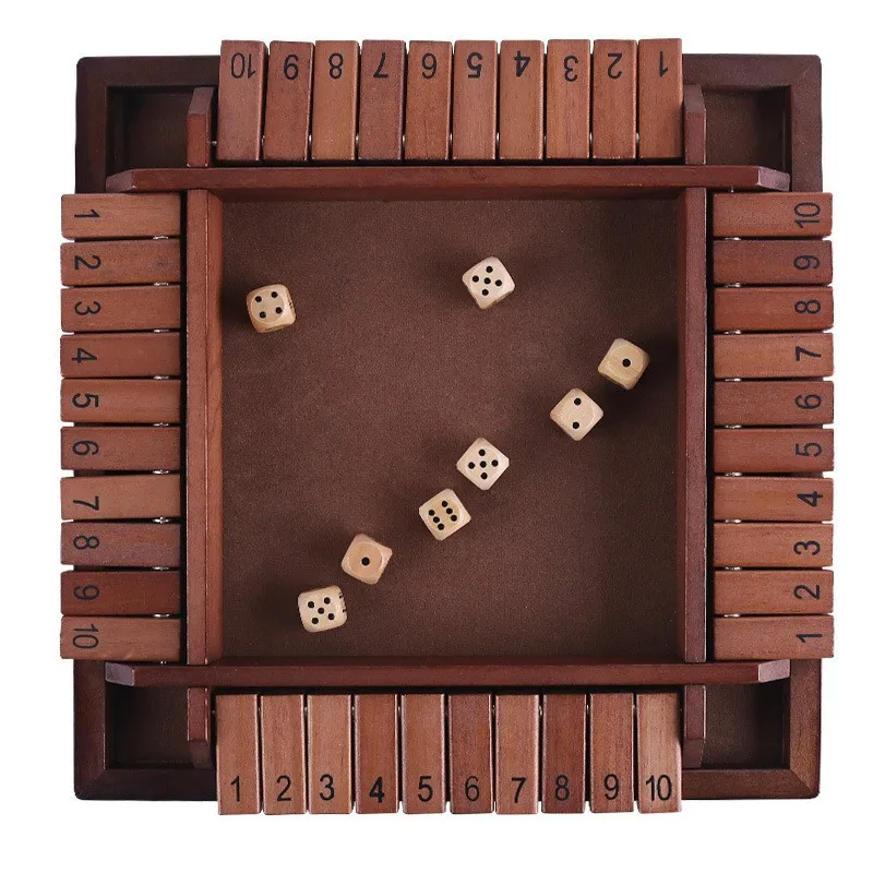 Wooden Shut The Box Indoor Dice Game Party Leisure Fun Game