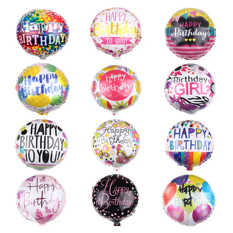 Happy Birthday 18” Foil Helium Balloons  Birthday Party Girls/ Boys Decorations