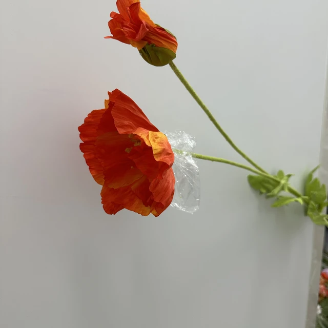 100cm Flocking Poppy Artificial Flower for Festive Occasions-Christmas Graduation Halloween Chinese New Year