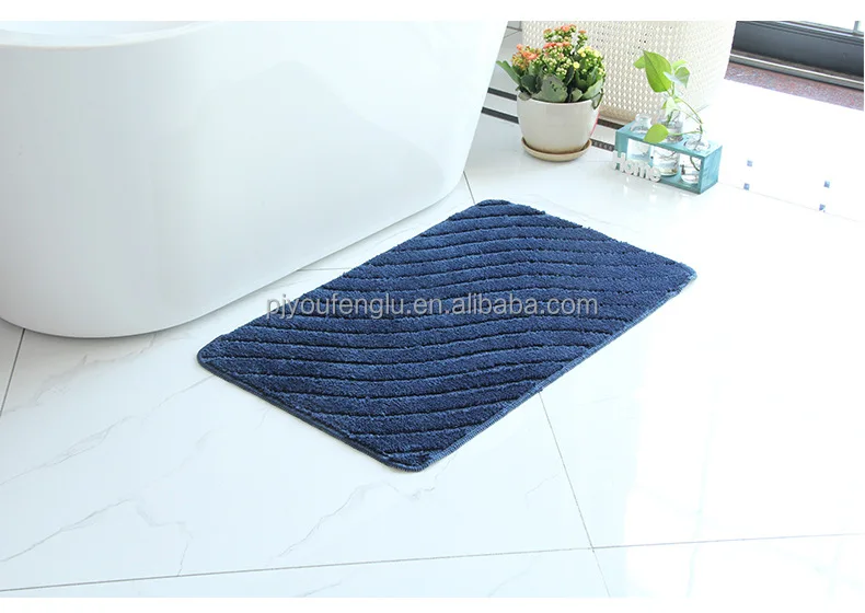 Quick-dry absorbent microfiber in stock 40*60 cm 50*80 get naked waterproof anti skid bathroom washable fluffy bath mats factory