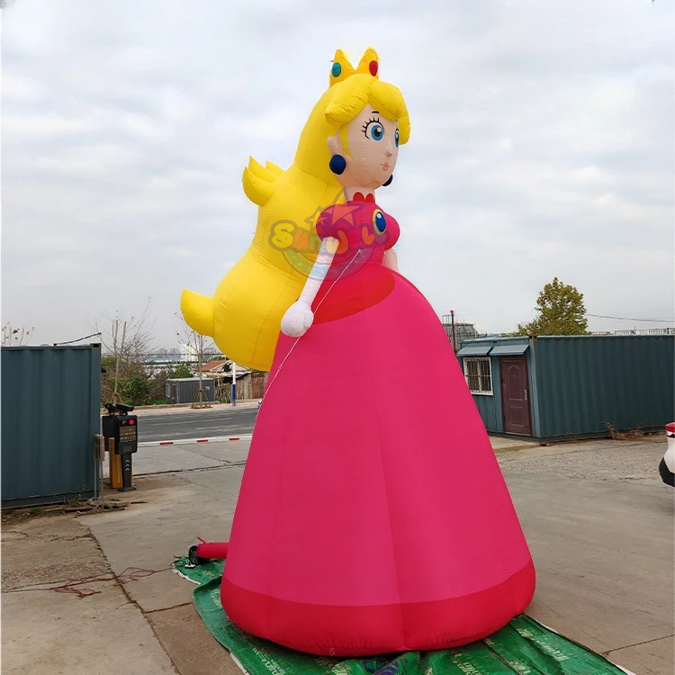 5m Tall Giant Inflatable Princess Cartoon Inflatable Girl Mascot Factory Inflatable Peach Princess Mario Cartoon Balloons