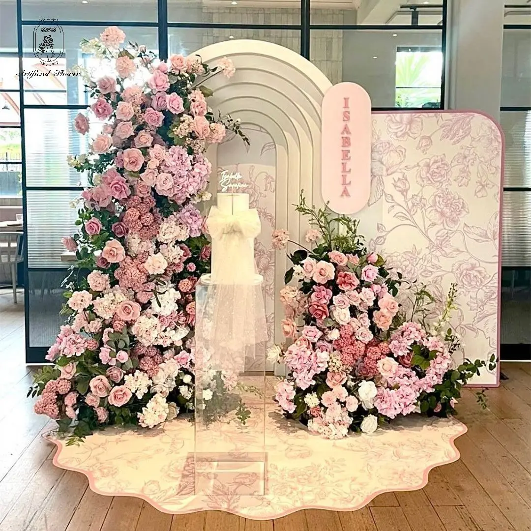 DKB New Artificial Floral Backdrop Arrangement Arch Backdrop Wedding Arch Flowers Decorative
