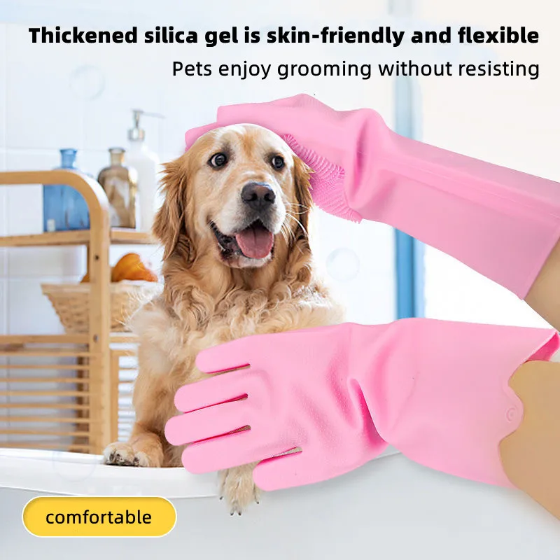 Magic Silicone Body Pet Bathing Gloves For Animal Perfect Bathe Shampoo