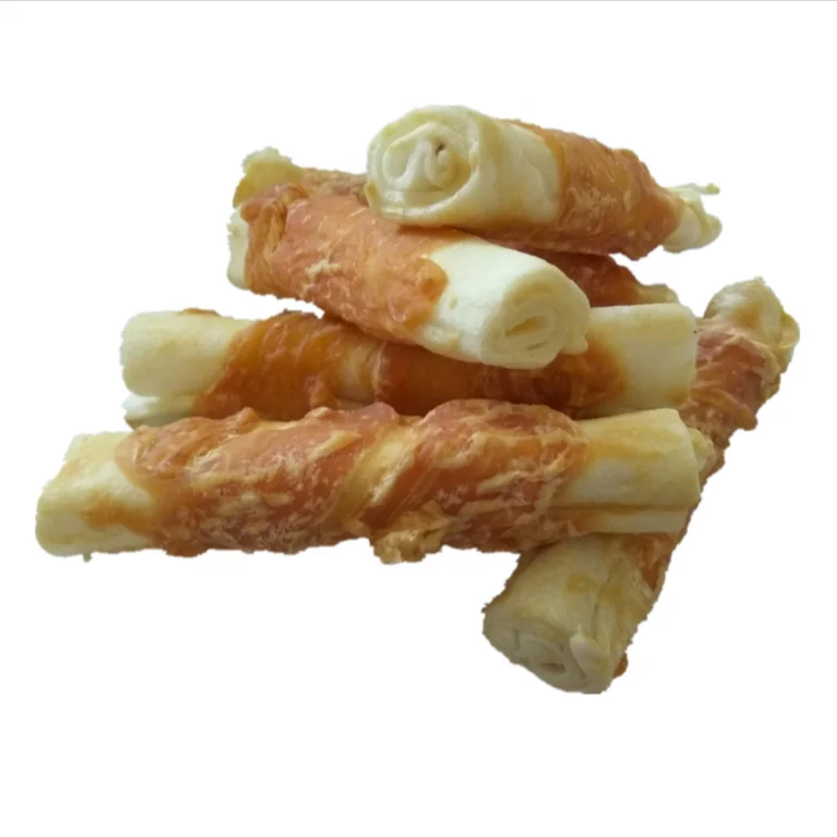 chicken wrapped rawhide rolls