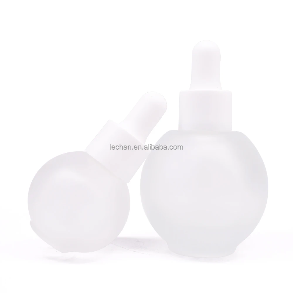 Lechan Clear Frosted Single Gourd Round Glass Dropper Bottles Suitable for Thinner Liquid