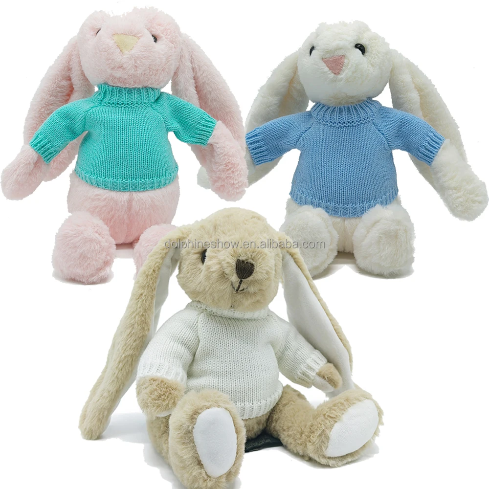 Meet EN71 Standard Cheap Plush Bunny with Pajamas Custom Cute Grey Soft Stuffed Japanese Rabbit Plush Toy