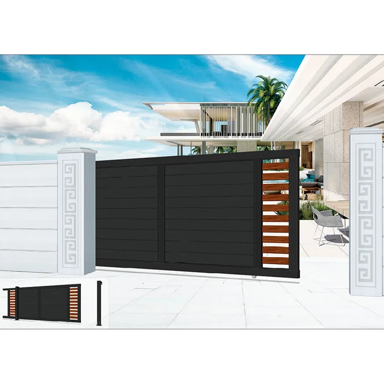 Nigeria Style Simple Automatic Sliding Modern Aluminum Alloy Main Gate Design for Hotel