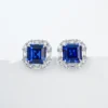 Lab Created Royal Blue Sapphire Earrings
