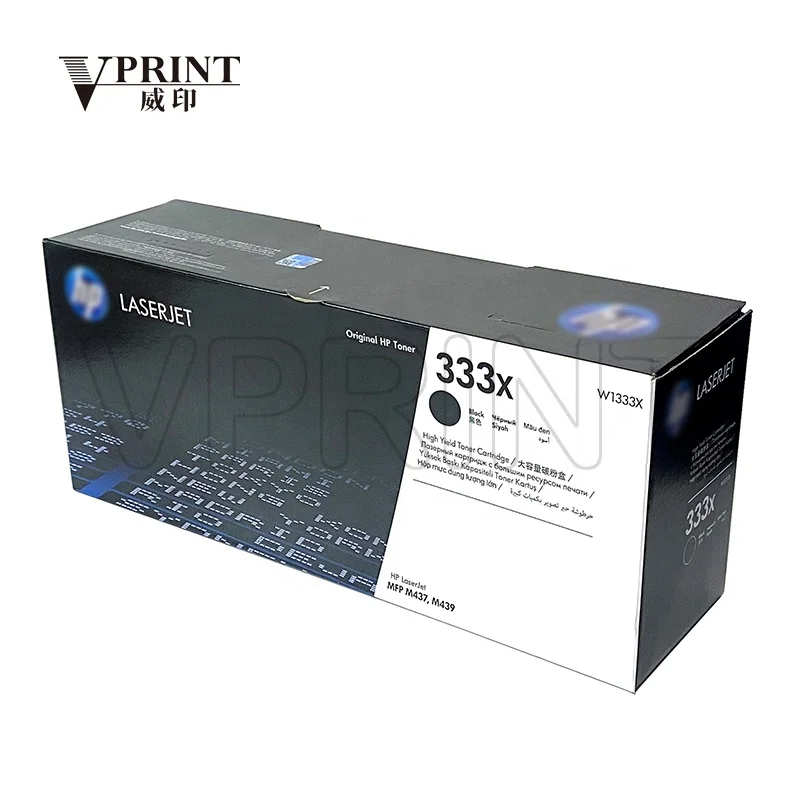 Cartuchos Originais de Toner W1333X e 333X (Preto) para Impressoras HP LaserJet MFP M437, M437n, M437dn, M437nda, M439n, M439dn e M439nda