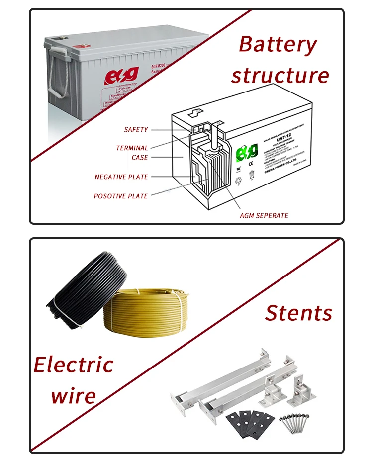 10KW 20KW 50KW 100KW 200KW 300KW Lead Acid Iron Battery Storage Off Grid Solar Power System