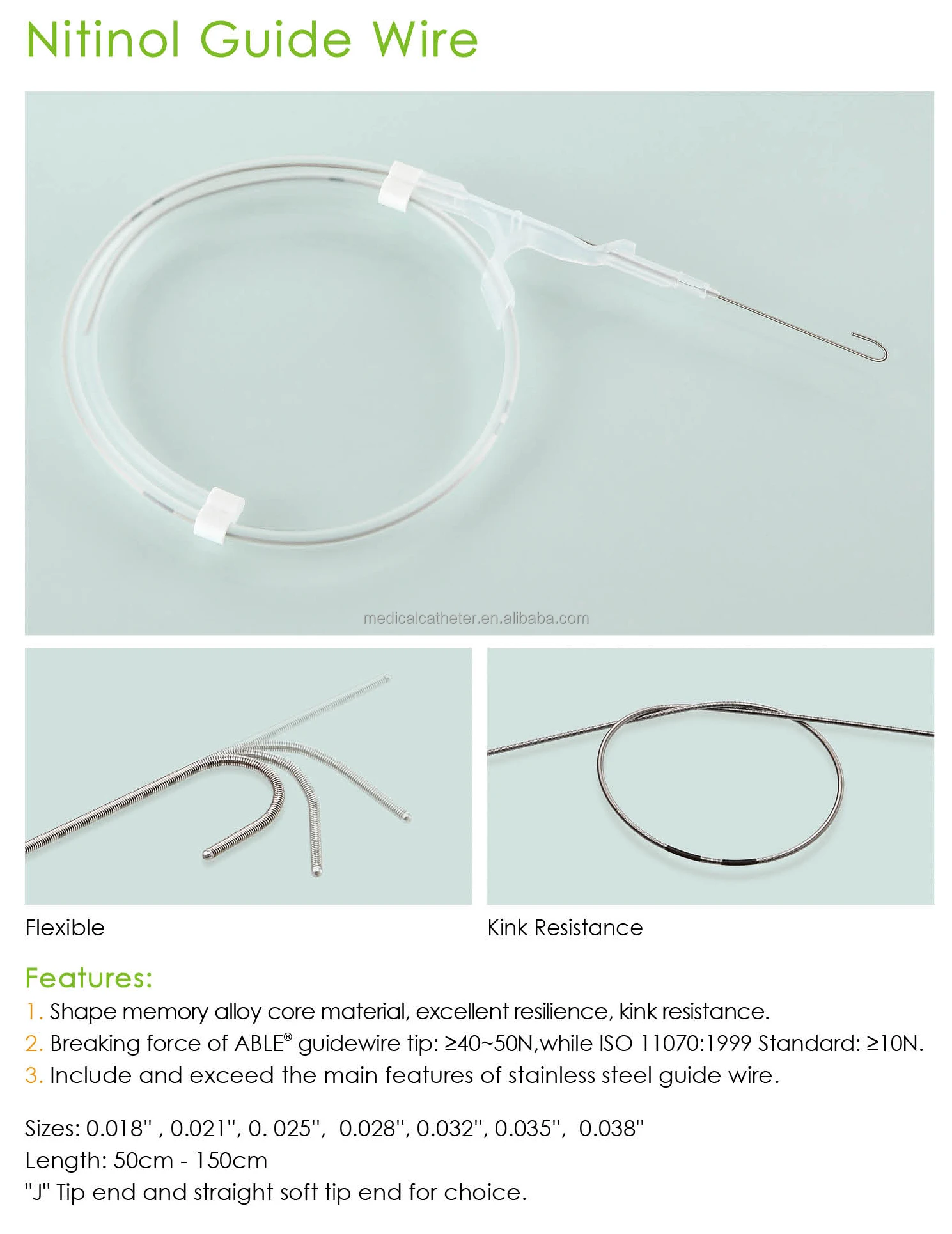 Medical Disposable Nitinol Guidewire For Intervention Surgery Buy Ptca Guidewire,Ptfe