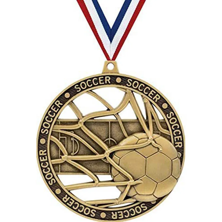 Logo personnalisé Fabricants Vente en gros gagnants Médaille du luxe  Landyard American Sport Médailles de football - Chine Médaille  commémorative et Médaille prix