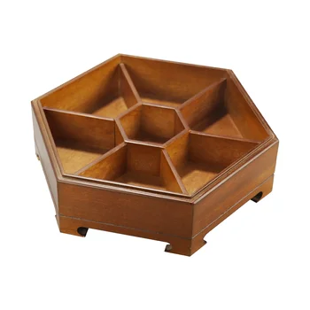Factory Wholesale Wooden Snack Box Wooden Dried Fruit Box Storage Container Tray Multifunctional 7 Compartments nuts tray