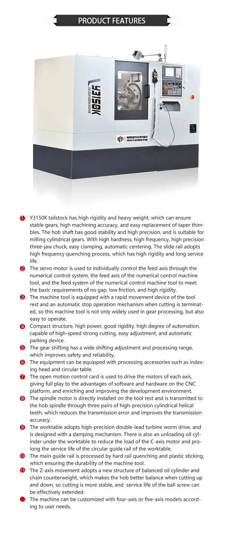 Y3150k New Gear Hobbing Machine Prices Cnc Gear Cutting Hobbing Machine