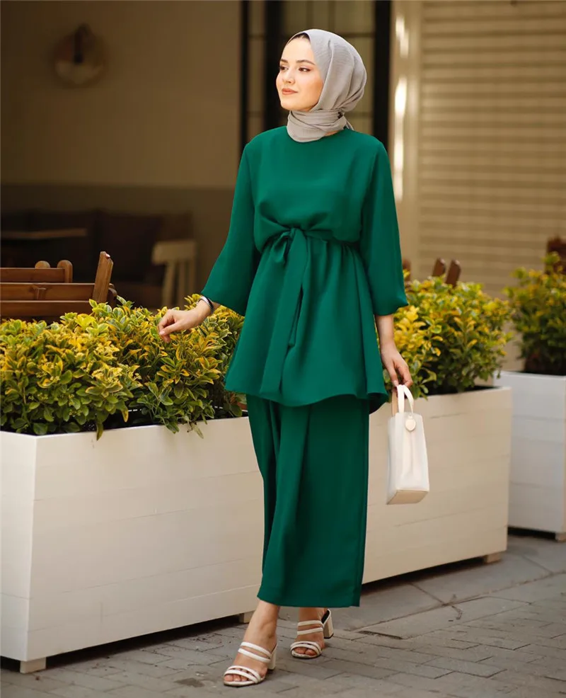 2021 abaya islamic clothing suits top